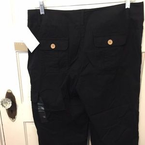 Liz Claiborne Lizwear Black Cotton Crop Pants Sz14